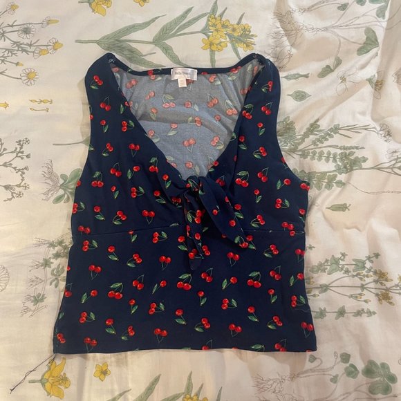 Cherry Print Sleeveless Top - Picture 9 of 11